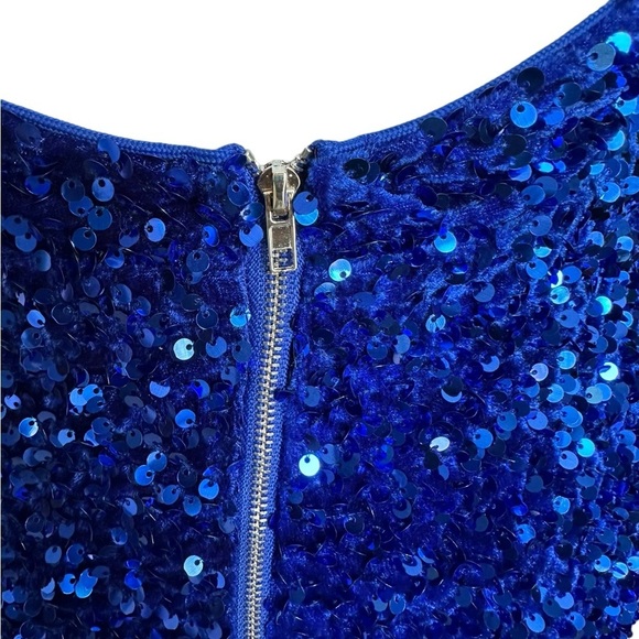 LOVE & LEMONADE Round Neck Strap Sleeveless Slim Fit Sequin Party Dress … - Picture 8 of 17